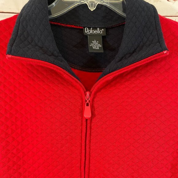 Rafaella Red & Blue Quilted Long Sleeve Zip Front Jacket NWOT Women's Size Large - Picture 6 of 11
